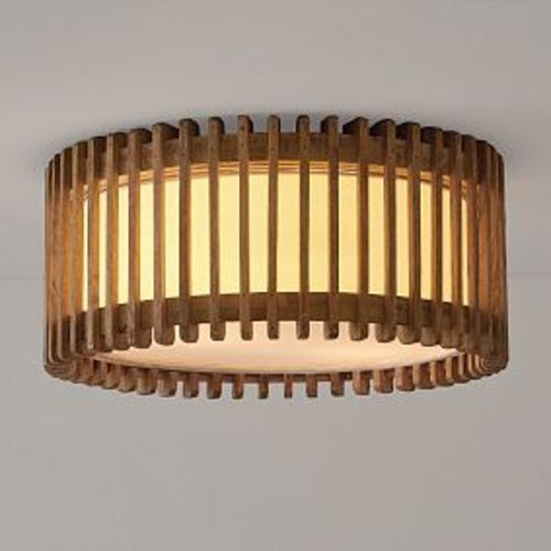 Blaine Wooden Drum Flush Mount