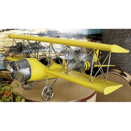Trule Abbate Metal Airplane Yellow Wall Decor with Chain Hanger & Reviews | Wayfair