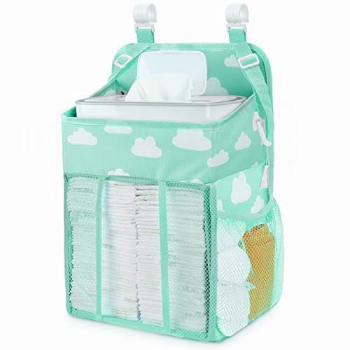 Maliton Hanging Diaper Caddy Organizer - Diaper Stacker for Changing Table,  Crib, Playard or Wall & Nursery Organization Baby Shower Gifts for Newborn