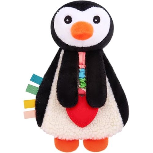 Pro Goleem Penguin Loveys for Babies Girl and Boy, Baby Lovey with Teether, Baby Toys 0 3 6 9 12 Months, Safety Teething Toys for Babies Infant Newborn and Toddler Baby Gifts