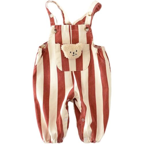 3Months-3Years Toddler Boys Girls Striped Suspender Jumpsuit Unisex-Baby And Toddler Stripe Print Overall