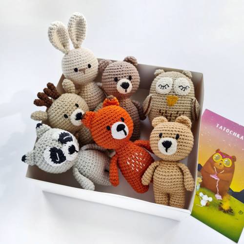 Small pregnancy baby woodland animals toys gift, first birthday girl boy toy