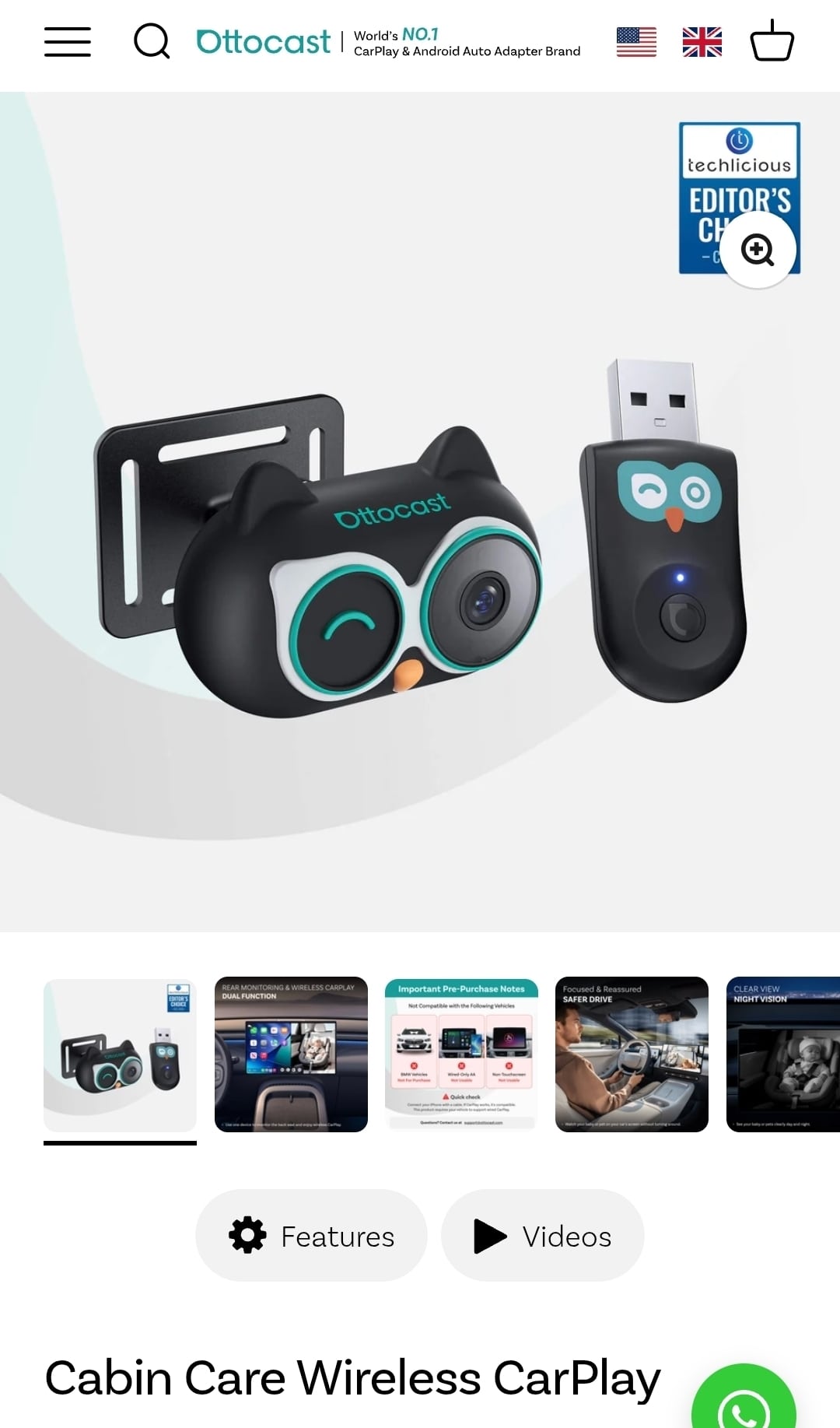 Cabin Care Wireless CarPlay Adapter