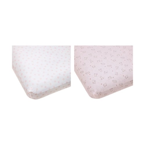 2 Pack Organic Cotton Fitted Cot Sheets - Bunny and Spot - Kmart NZ