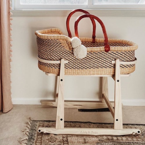 Addy & Sage Wren Bolga Moses Basket | Safe Room Sharing | Baby Eco Trends