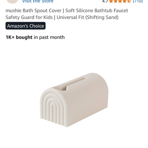mushie Bath Spout Cover | Soft Silicone Bathtub Faucet Safety Guard for Kids | Universal Fit (Shifting Sand)
