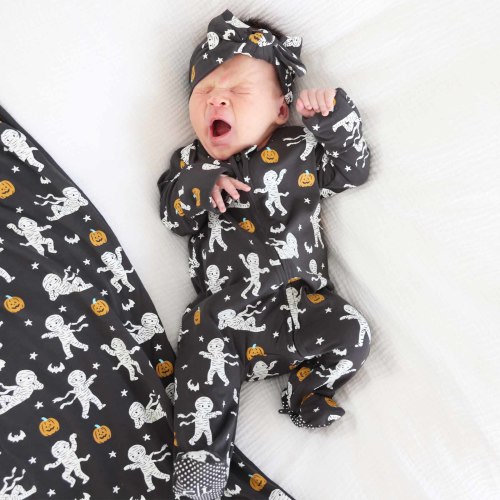 Midnight Mummies Zipper Footie
