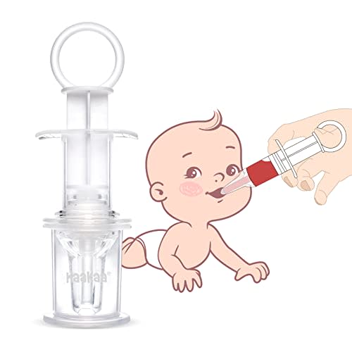 haakaa Baby Oral Feeding Syringe, Pacifier Liquid Medicine Dispenser with Oral Syringe, Infant Baby Oral Syringe & Dispenser, Newborn Baby Syringe Feeder, 1 Count (Pack of 1)