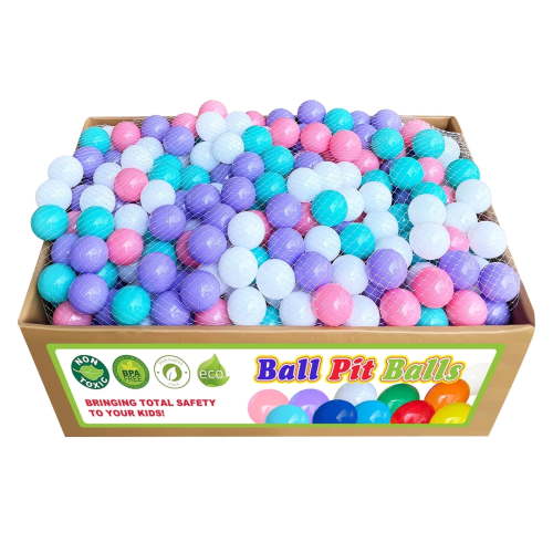 YUFER 1000 Count Plastic Soft Ball Pit Balls Colorful Phthalate Free BPA Free Baby Toddler Play Balls for Kids Toddlers 2.2"