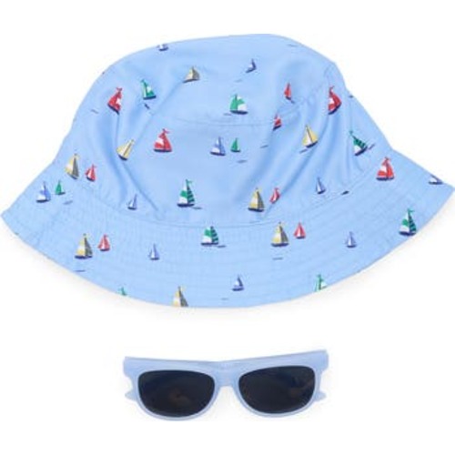 Little Me Sailboat Bucket Hat & Sunglasses Set | Nordstromrack