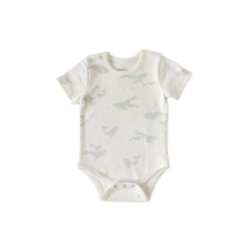 Short Sleeve Shoulder Snap One-Piece