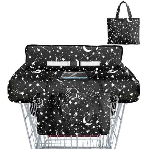 Shopping Cart Cover for Baby Girl Boy 2-in-1 High Chair Water Resistant High Chair Cover w/Phone Pouch Pocket Gender Neutral Cart Cover for Babies Padded Grocery Cart Cover for Baby