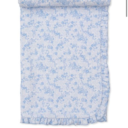Old English Roses Blue Blanket
