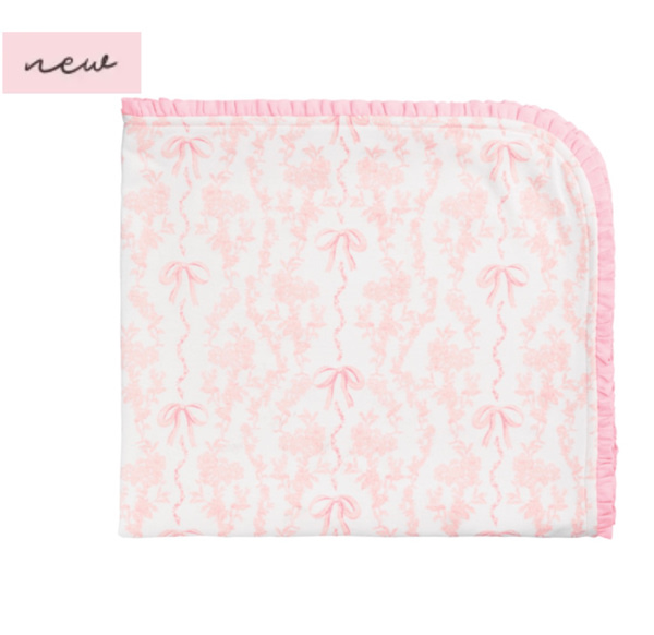 Toile Bow Arrival Blanket Set | Soft Cotton for Newborns | Mud Pie