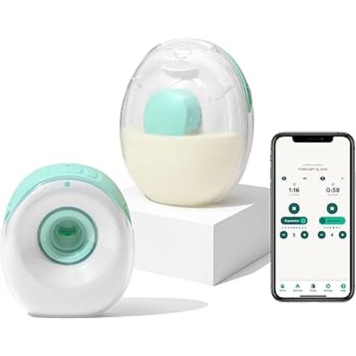 Willow Go - Hands Free Breast Pump - Wearable Breastfeeding Pump - Portable, Electric, Cordless, 9 Levels of Hospital Grade Suction Strength, App Compatible & Fits Fully in Bra, 21mm & 24mm Flange