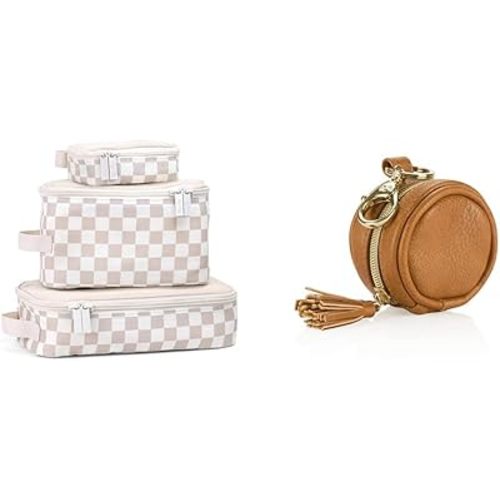 Itzy Ritzy Packing Cubes Set of 3 with Mesh Top and Pacifier Case Holds 2 Pacifiers