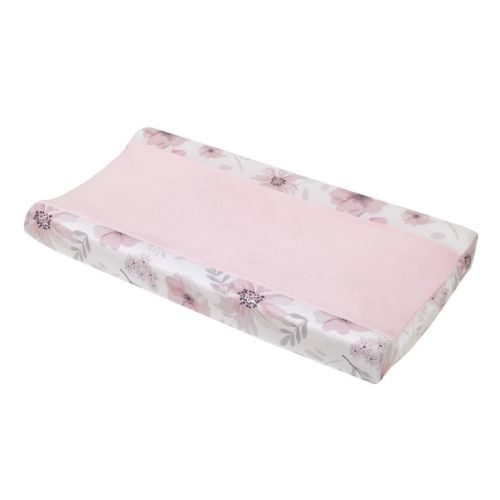 Little Love by NoJo Beautiful Blooms Pink, White, and Grey Floral Super Soft Changing Pad Cover