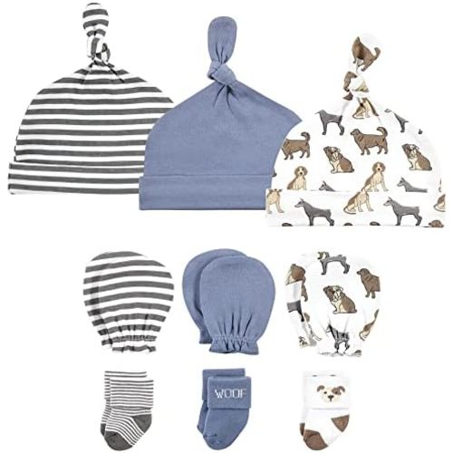 Hudson Baby baby-girls Caps, Mittens and Socks Set