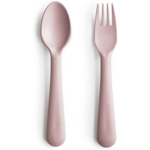 mushie Flatware Fork and Spoon Set for Kids | Made in Denmark (Blush)