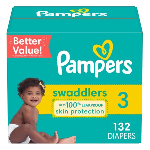 Pampers Swaddlers Diaper, Soft and Absorbent, Size 3, 132 Count