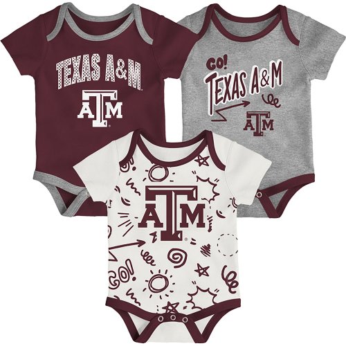 Outerstuff Infants' Texas A&M All Day Play 3-Piece Creeper Set