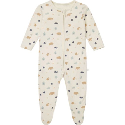 Bear Print Zip-Up Romper