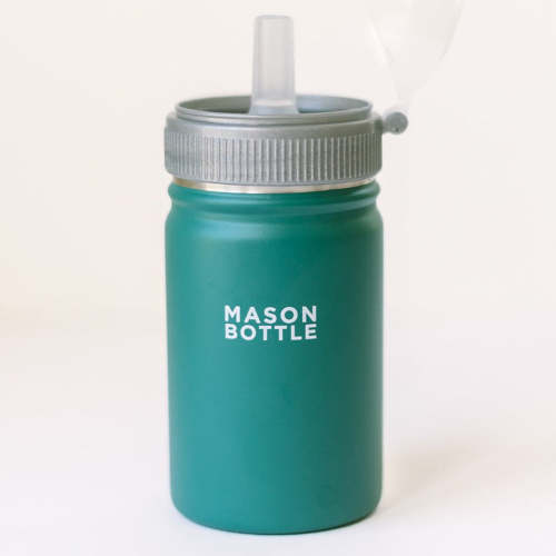 Stainless Steel Straw Sippy Cup, 16oz – Mason Bottle