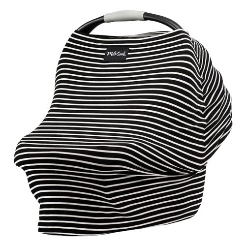 Milk Snob Original 5-in-1 Cover - Nursing Cover for Breastfeeding - Baby Car Seat Cover, Carseat Canopy & Stroller - Essential All-in-One Cover - Gift for Mom, Baby (Modern Stripe)