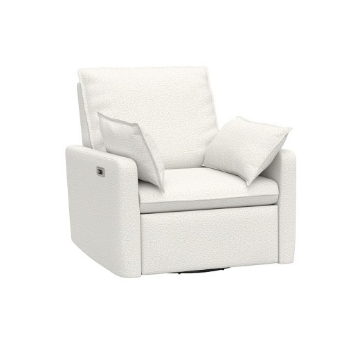 Paxton Pillow Power Recliner Performance Brushed Boucle Ivory