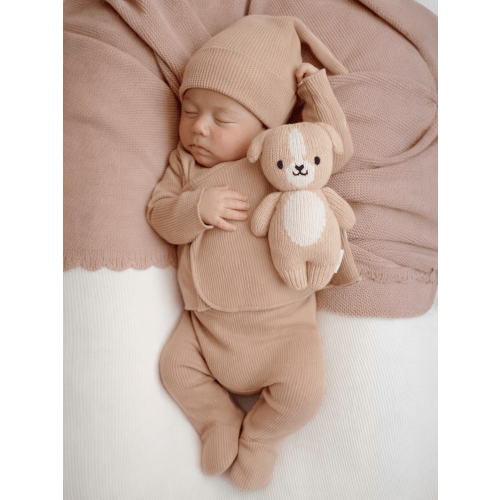 Organic Waffle Kimono & Pant Set, Tan