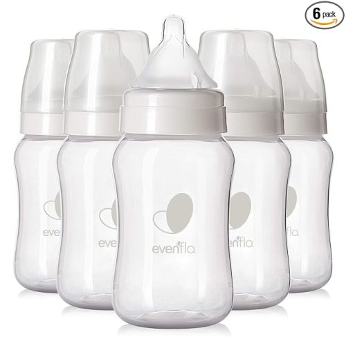 Evenflo Feeding Premium Proflo Venting Balance Plus Wide Neck Baby, Newborn and Infant Bottles - Helps Reduce Colic - 9 Ounce (Pack of 6)