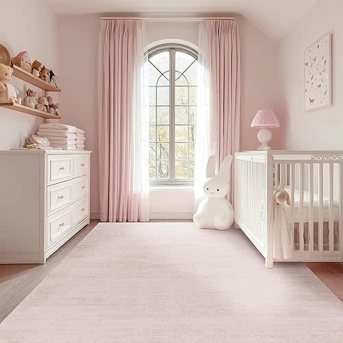 Abstract Pink Area Rugs 5x8 for Living Room,Washable Non Slip Rug for Bedroom Kids Room