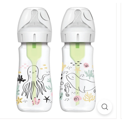 Dr. Brown's Natural Flow Anti-Colic Options+ Wide-Neck Baby Bottle, 5oz/150mL, 2-Pack