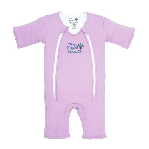 Magic Sleepsuit Baby Merlin's Cotton Baby Swaddle Transition Product - Soft and Cozy Design, Double Zipper for Easy Diaper Changes, Promotes Safe Sleep, 3-6 Months - Lavender - Large 18-21lbs
