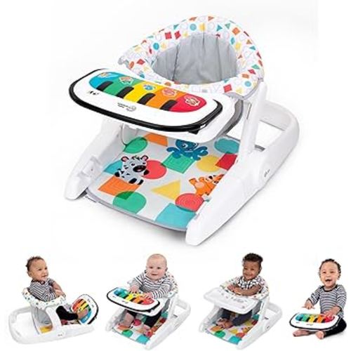 Baby Einstein 4-in-1 Kickin' Tunes Learn-to-Sit Music & Language Floor Seat, with 2 Positions and Detachable Kick Piano, Ages 4 Months and Up