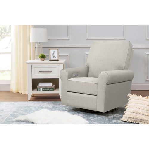 Monroe Power Recliner and Swivel Glider in Eco-Performance Fabric with USB port | Water Repellent & Stain Resistant – Westchester Kids & Cribs (Performance Natural Eco-Twill)