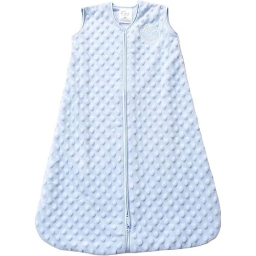 HALO Sleepsack Plush Dot Velboa Wearable Blanket, TOG 1.5, Blue, Medium
