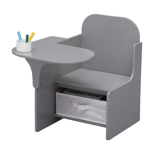 Delta Children Classic Chair Desk With Storage Bin, Grey