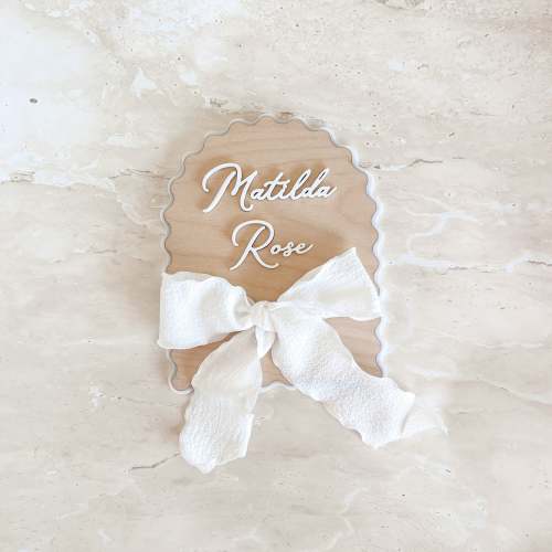 Personalised Arch Scallop Announcement Plaque
