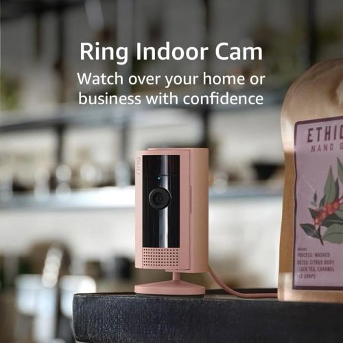 Ring Indoor Cam (newest model) — Home or business security in 1080p HD video, Blush