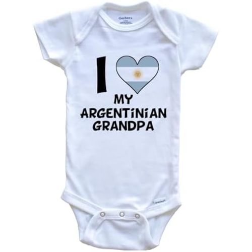 I Heart My Argentinian Grandpa Argentina Flag One Piece Baby Bodysuit