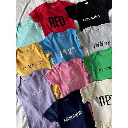 Taylor's Version Discography Set of 11 Baby Onesies