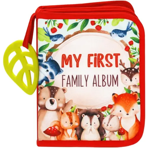 Urban Kiddy™ Baby's My First Family Album | Soft Photo Cloth Book Gift Set for Newborn Toddler & Kids (Woodland)