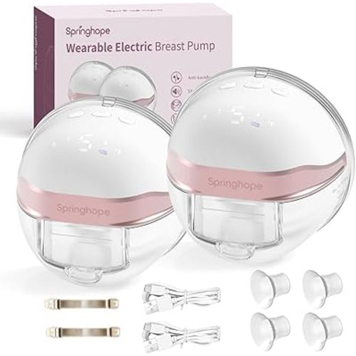Electric Hands Free Breast Pump Wirless, Wearable Breastfeeding Pump Protable, 28mm Smart Breast Pump with 4 Modes, 21/24mm Flange, 2 Pack