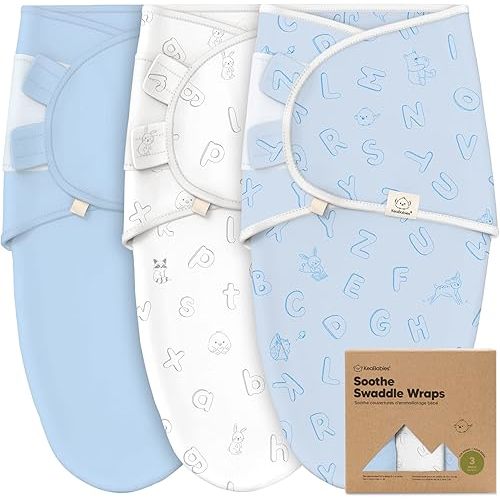 3-Pack Organic Baby Swaddle Sleep Sacks - Newborn Swaddle Sack, Ergonomic Baby Swaddles 0-3 Months, Swaddles for Newborns, Baby Sleep Sack, Baby Swaddle Blanket Wrap,Baby Essentials (ABC Land Cloud)