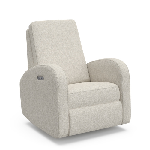 Storkcraft Santa Monica Infant Power Recliner Swivel Glider with USB, Dune Basketweave