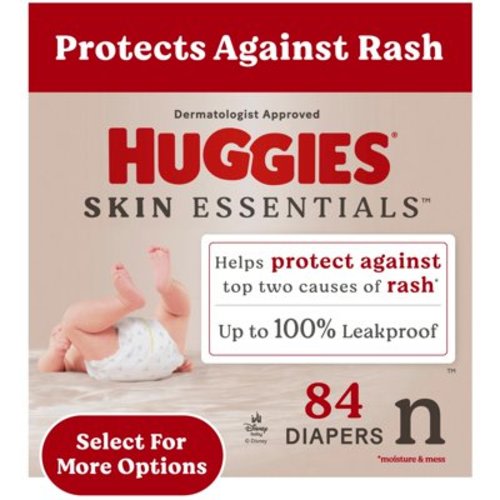 Huggies Skin Essentials Baby Diapers, Size Newborn (6-9 lbs), 84 Ct (Select for More Options)