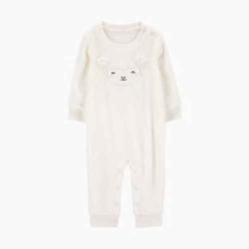 Carter's Sheep Fuzzy Jumpsuit - Ivory, Newborn