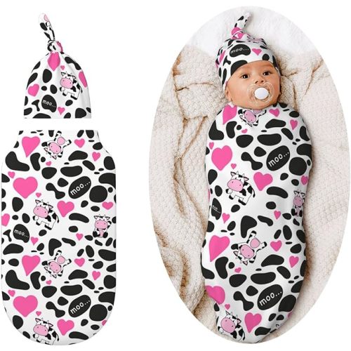 Cute Cow Swaddle Blankets Newborn Receiving Blanket Baby Swaddle Wrap Soft Sleeping Sack for Baby Girls Boys