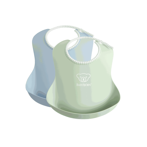 BabyBjorn Baby Bib 2-pack, Powder green/Powder blue